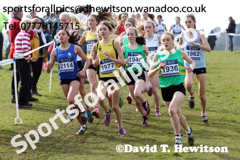 Womens under-17s 2016 Inter Counties Cross Country Champs. and Cross Challenge Final, Cofton Park, Birmingham. Photo: David T. Hewitson/Sports for All Pics
